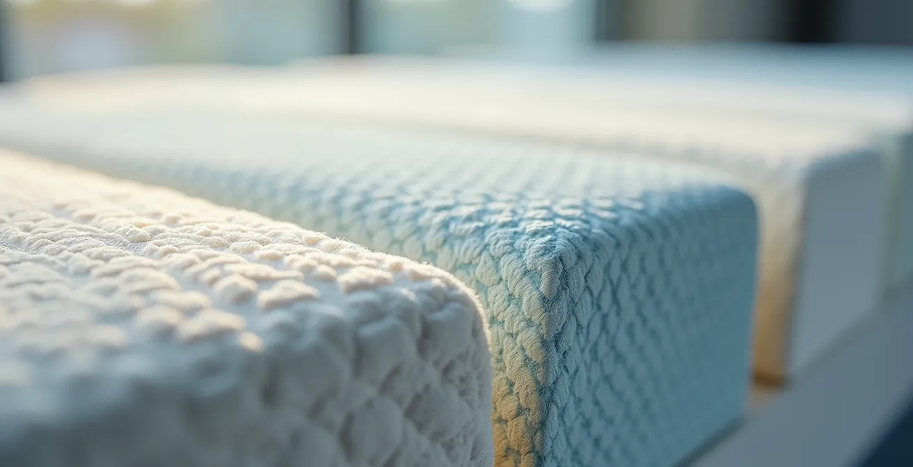 Comparaison visuelle de trois types de fermeté de matelas